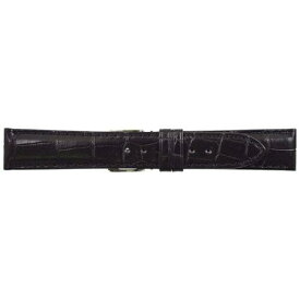 ミモザ(Mimosa) MIMOSA(ミモザ) 時計バンド クロコマット 20mm ブラック (美錠:銀) WRM-A20 (1561300)