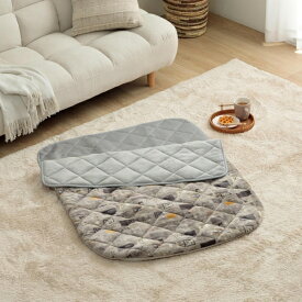 イケヒコ あったかグッズ ポケットこたつ ごろ寝 クッション性 ギャベ柄 グレー 約90×120cm