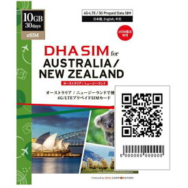 DHA Corporation DHA ESIM FOR オーストラリア/ニュージーランド 30日10GB