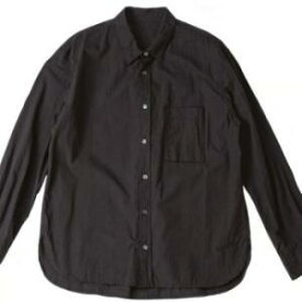 角野晒染 KADONO SARASHI SOME 和晒 長袖 シングルポケット 刺繍入りシャツ ブラック Mサイズ (2320303)