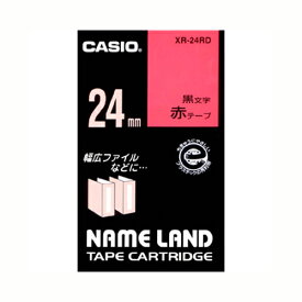 【まとめ買い10個セット品】 カシオ ネームランド用テープカートリッジ XR-24RD 赤　黒文字 1巻8m【ECJ】