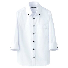 男女兼用 スキッパーボタンダウンシャツ CH4420-0 ホワイト S【ECJ】