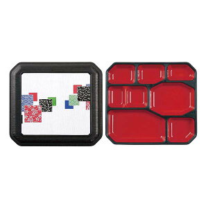 【まとめ買い10個セット品】器美の追求 副食固定 F-70-65-W 黒/江戸小紋【ECJ】