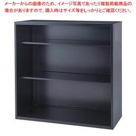 【まとめ買い10個セット品】スチール製書庫(上置き用)ブラック 高さ88cm オープン 61-813-10-1【ECJ】