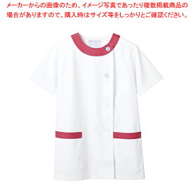 【まとめ買い10個セット品】女性用調理衣半袖 1-094 白／ピンク M【ECJ】