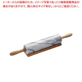 【まとめ買い10個セット品】大理石製ローリングピンめん棒 木柄 ホワイト【ECJ】