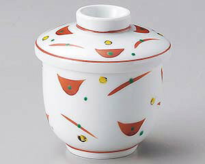 【まとめ買い10個セット品】和食器 ア114-128 赤絵点紋小むし【キャンセル/返品不可】【ECJ】