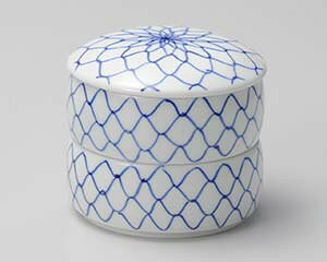 【まとめ買い10個セット品】和食器 チ300-178 網画二段重(中)【キャンセル/返品不可】【ECJ】
