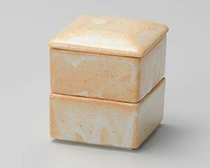 和食器 チ300-248 志野四角二段重【ECJ】