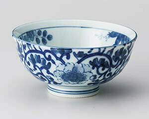 【まとめ買い10個セット品】和食器 ヤ371-328 藍染唐草丸碗【キャンセル/返品不可】【ECJ】