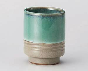 和食器 カ379-118 青青益子切立湯呑(小)【ECJ】