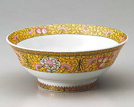 イ676-268 桃唐草6.8高台丼【ECJ】