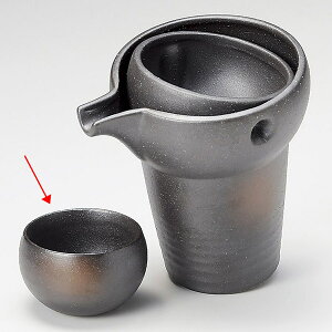 【まとめ買い10個セット品】和食器 ハ282-318 ゆらり(黒備前)盃【ECJ】