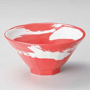 【まとめ買い10個セット品】和食器 カ678-148 極刷毛赤八角6.3丼【ECJ】