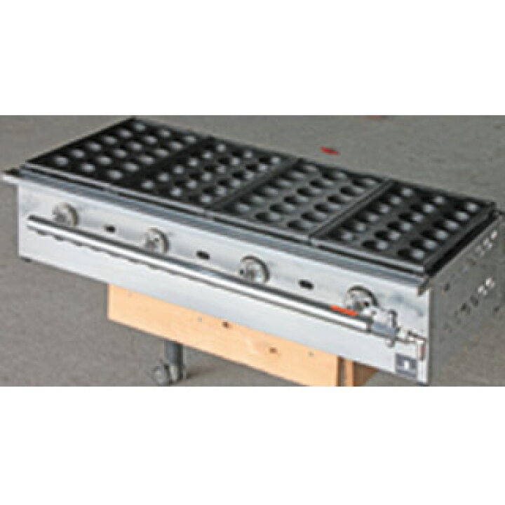 楽天市場】ガス式鋳物たこ焼き器 4連 18穴ジャンボ用 プロパン(LPガス 