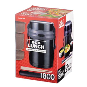 パール金属 エコランチ ダブルステンレスランチジャー1800(ブラック)【オシャレ フライパン 炒め物 長持ち 家庭用 調理器具 調理道具 IH対応】【ECJ】