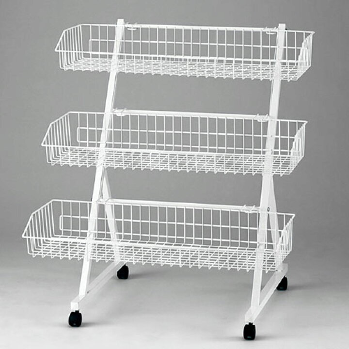 楽天市場】【終売】3段ワゴン 61-114-11-1【店舗什器 ワゴン什器 多段 