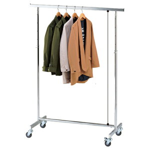 高耐荷重シングルハンガー W120cm 本体 サイズ:W120×D50×H130〜H210cm 材質:スチール製 シルバー 耐荷重:100kg 61-99-2-1【店舗什器 ハンガーラック 強化型・重量用シングルハンガーラック 高耐荷重ハ