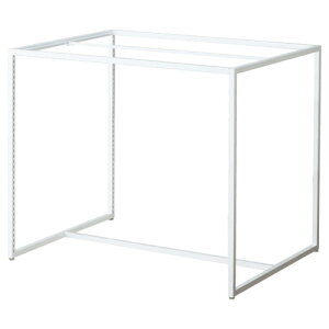 スクエアフレーム ホワイト W120×D90cm 61-56-4-2【シリーズ什器 スクエアフレーム 本体 スクエアフレーム ロータイプ 本体 ホワイト】店舗什器 ディスプレー マネキン 装飾品 販促用品 ハンガー