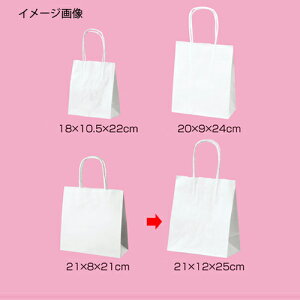 丸ひも ローコストタイプ 白無地 21×12×25 50枚 61-658-55-3【店舗什器 小物 ディスプレー ギフト ラッピング 包装紙 袋 消耗品 店舗備品】【ECJ】