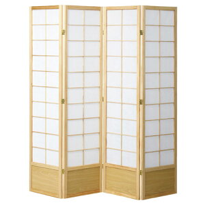 和風衝立 4連 H180cm ナチュラル 61-354-8-5【メーカー直送/代金引換決済不可】【店舗什器 パネル ディスプレー 棚 店舗備品】【ECJ】