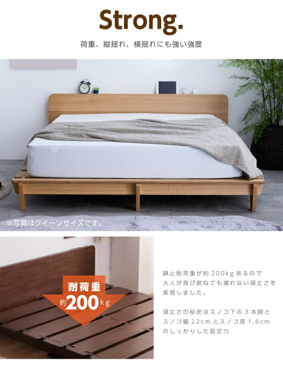 楽天市場】【特許庁認定登録意匠 組立簡単】ベッド クイーンベッド  