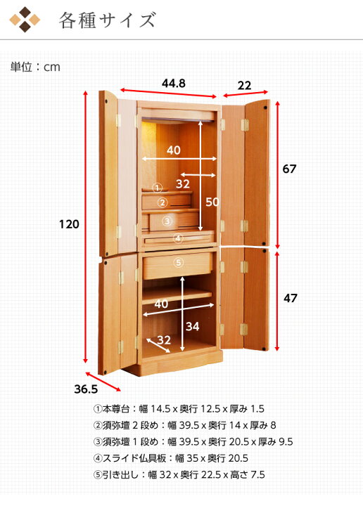 楽天市場】仏壇 40-15号 モダン 小型仏壇 コンパクト仏壇 デザイン仏壇 