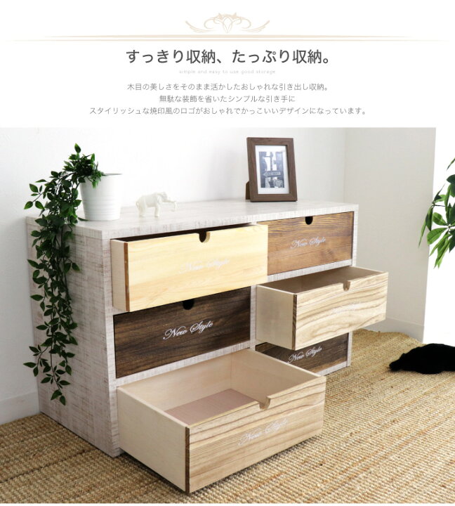 楽天市場】収納BOX チェスト 100幅 3段 引き出し ラック カラー 
