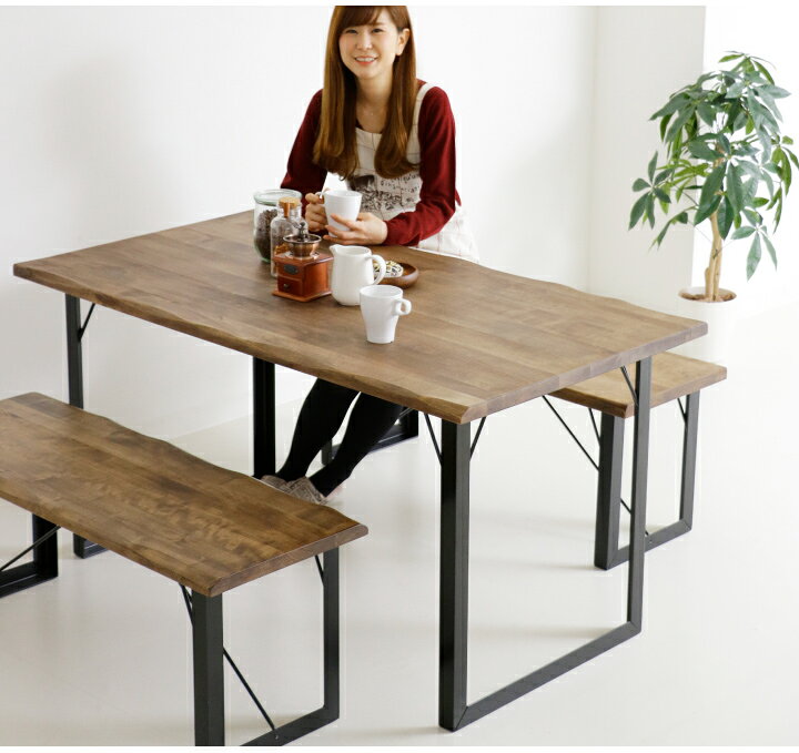 楽天市場】ダイニングテーブルセット ベンチ ダイニングセット 4人掛け  