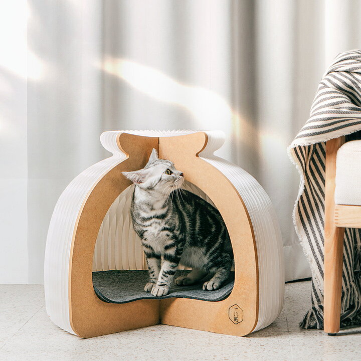 楽天市場 キャットハウス 猫ハウス ペーパー ハウス キャット キャットハウス 猫 紙 省スペース コンパクト 伸縮 折りたたみ 持ち運び デザイン ネコ 雑貨 送料無料 Sanjp Z010 家具アイランド