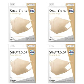 4枚セット 合計28枚 超快適マスク スマートカラー SMART COLOR ナチュラルベージュ ふつう 7枚