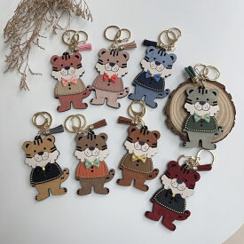 アクセサリー チャーム キーリング キーホルダー バッグ ポーチ かわいい シンプル おしゃれ 飾り バッグチャーム 虎 タイガー アニマル モチーフ お揃い