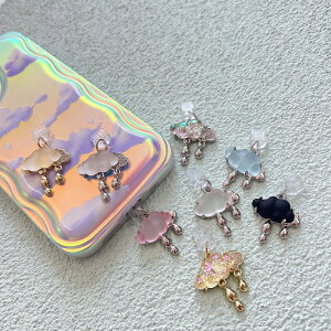 ダストプラグ コネクタ チャーム アクセサリー 韓国 iPhoneケース スマホケース 携帯ケース AirPodsケース カスタム かわいい おしゃれ 飾り クラウド 雲 雨