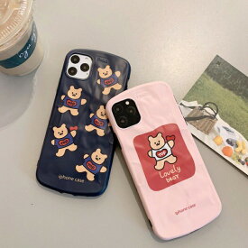 【ガラスフィルム付】 iphone11 ケース 韓国 iphone11proケース iphoneケース pro max iphonese ケース iphonexr ケース iphonexs ケース かわいい 大人かわいい おしゃれ くま クマ キャラクター カラフル ポップ クリア 透明 面白い おもしろ 可愛い