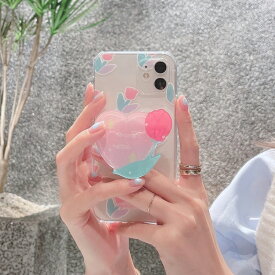 【ガラスフィルム付】 iphone12 ケース 大人かわいい mini pro max iphone11 アイフォン iphoneケース iphonexrケース iphone se 韓国 大人 女子 チューリップ 花 グリップ シンプル女性