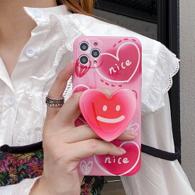 【ガラスフィルム付】 iphone12 ケース 大人かわいい mini pro max iphone11 アイフォン iphoneケース iphonexrケース iphone se 韓国 大人 女子 ハート ピンク グリップ お揃い レディース