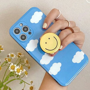 iphone12 ケース 大人かわいい mini pro max iphone11 アイフォン iPhone ケース iphonexrケース iphone se 韓国 大人 女子 TPU ニコちゃん スマイル 雲 クラウド グリップ レディース