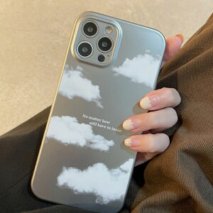 iphone13 ケース 韓国 かわいい iphone12 mini ケース iphone12 pro ケース iphone11 アイフォン iPhone ケース iphonese ケース TPU クラウド 雲 英字 大人 シンプル レディース 女性