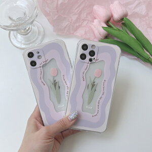 iphone13 ケース 韓国 かわいい iphone12 mini ケース iphone12 pro ケース iphone11 アイフォン iPhone ケース iphonese ケース TPU チューリップ ウェーブ クリア レディース