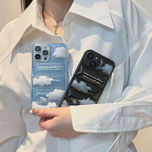iphone13 ケース 韓国 かわいい iphone12 mini ケース iphone12 pro ケース iphone11 アイフォン iPhone ケース iphonese ケース TPU クリア 透明 クラウド 雲 ダウン レディース ペア