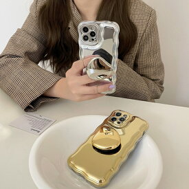 【ガラスフィルム付】 iphone14 ケース 韓国 iphone14ケース iphone14pro iphone13 pro mini iphone12 iphone11 アイフォン iphoneケース iphone se ケース かわいい おしゃれ TPU グリップ grip シルバー ゴールド レディース