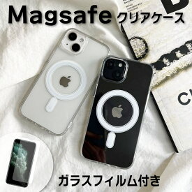 【ガラスフィルム付】 iphone15 ケース かわいい 可愛い 韓国 magsafe ケースiphone14ケース iPhone13 ケース 12 iPhoneseケース iPhoneケース iphone se クリア 透明 おしゃれ TPU PC 対応 マグセーフ マグネット シンプル クリア 透明
