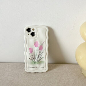 iphone14 ケース 韓国 かわいい 花 iphone13 ケース iphone14pro iphone13 pro iphone12 mini ケース iphone11 アイフォン iPhone ケース iphonese ケース 韓国 かわいい おしゃれ TPU チューリップ ウェーブ シンプル