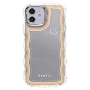iphone14 ケース 韓国 かわいい iphone13 ケース iphone14pro iphone13 pro iphone12 mini ケース iphone11 アイフォン iPhone ケース iphonese ケース かわいい うねうね おしゃれ TPU ミラー 鏡 ウェーブ スマイル ニ
