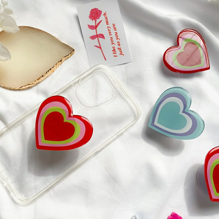 楽天市場 スマホグリップ 韓国 グリップトック スマホリング ハート グラデーション かわいい おしゃれ レディース スマホスタンド Griptok 落下防止 お揃い アクセサリーショップエクラン