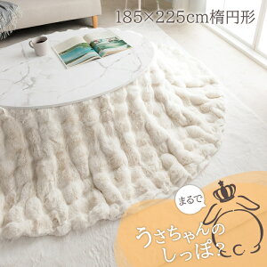【全品P5倍★10/30 00:00-23:59】こたつ布団 楕円形 楕円 オーバル こたつ掛布団「 ラピアスプレミアム こたつ掛け毛布 」 洗える おしゃれ かわいい コタツ 布団 白 フェイクファー フランネル