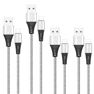 iPhone Lightning 2.4A[dP[u CgjOP[u 4{Zbg 0.3m 1.2m*2 1.8m LightningP[u ϋv f[^ ҂ݐ fh~ }[d  [d iPhone 13 13mini pro max 12 12mini 11 X X
