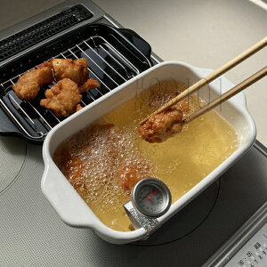 角型てんぷら鍋 ホワイト TP-20K.W 富士ホーロー / 天ぷら鍋 角型 スクエア 揚げ物 鍋 ホーロー 温度計 バット付き ミニ ih対応 ih 小型 おしゃれ 四角い 四角 てんぷら鍋 揚げ鍋 ホワイト 白 角