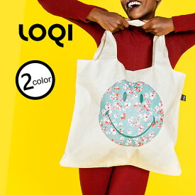 【メール便で送料無料】LOQI ローキー エコバッグ SMILEY Blossom Bag ／ おしゃれ　エコバッグ マイバッグ