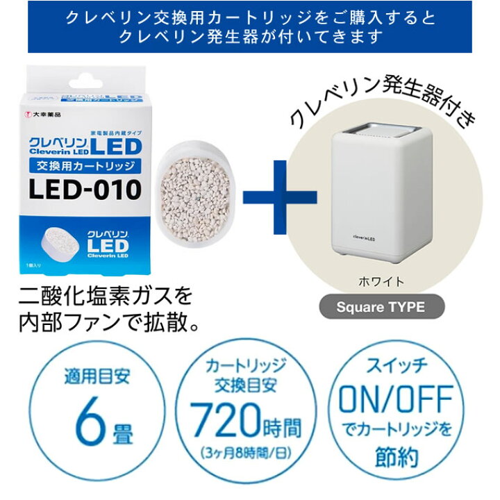 楽天市場】クレベリン発生器＆ LEDカートリッジセット LED-010 +  